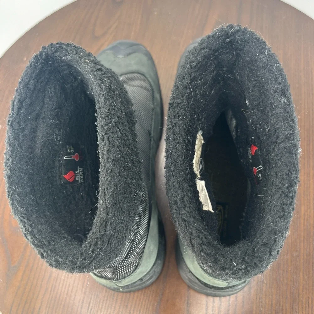 Keen Dry Hofn Boots Womens 9.5 Gray Black Leather Insulated Waterproof 5245-BKDS